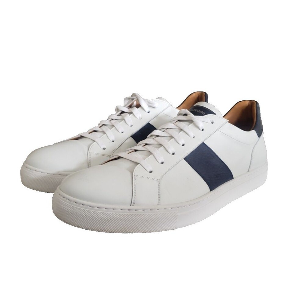 Magnanni Elias White & Blue Leather Sneakers Men's Size 13 M MSRP $335